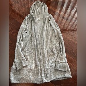 Women’s Long Gray Knit Cardigan